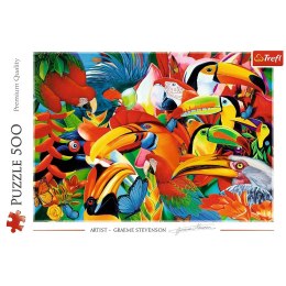 Puzzle 500 elementów - Kolorowe ptaki