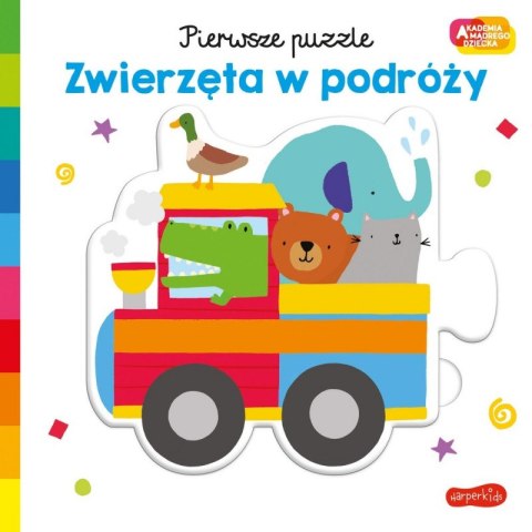 Książeczka Akademia Mądrego Dziecka. Pierwsze Puzzle. Zwierzęta w podróży