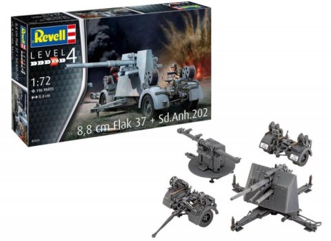 Model plastikowy Pojazd 1/72 8,8CM Flak 37+SD.ANH.202