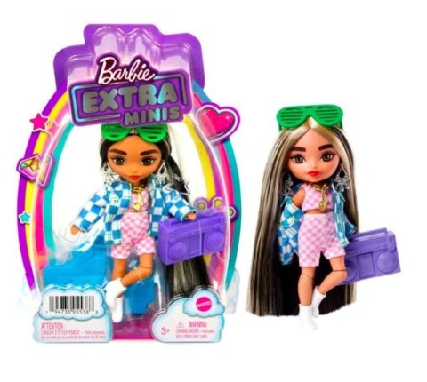 Lalka Barbie Extra Minis Kurtka w kratkę/Czarne włosy