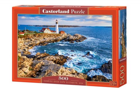 Puzzle 500 elementów Latarnia morska Sunrise over Cape Elizabeth