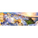 Puzzle 1000 elementów Panorama Zachód słońca na Santorini, Grecja