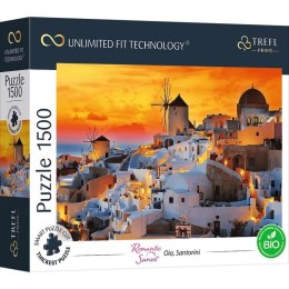 Puzzle 1500 elementów UFT Zachód słońca, Oia Santorini