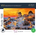 Puzzle 1500 elementów UFT Zachód słońca, Oia Santorini