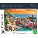 Puzzle 1500 elementów UFT Zachód słońca Vernazza, Liguria, Włochy