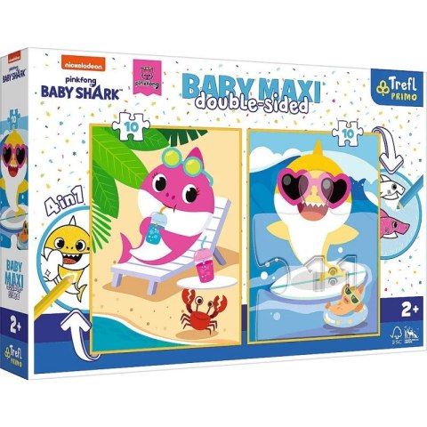 Układanka Baby MAXI 2x10 elementów Wesoły dzień rekina, Baby Shark