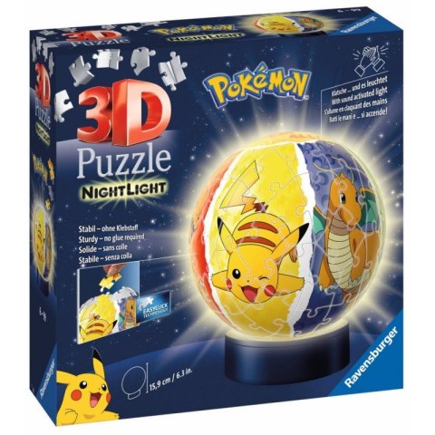 Puzzle 72 elementy 3D Świecąca Kula Pokemon