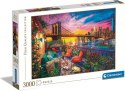 Puzzle 3000 elementów Manhattan Balkon Zachód słońca