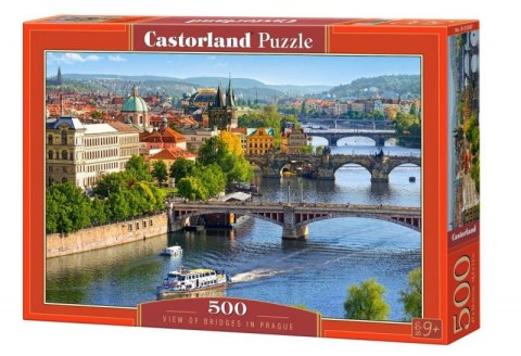 Puzzle 500 elementów - Widok na mosty w Pradze