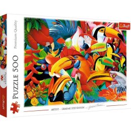 Puzzle 500 elementów - Kolorowe ptaki