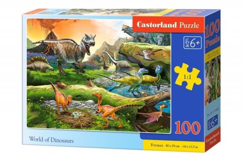 Puzzle 100 elementów - Świat dinozaurów