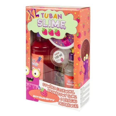 Masa plastyczna Zestaw super slime - Truskawka XL