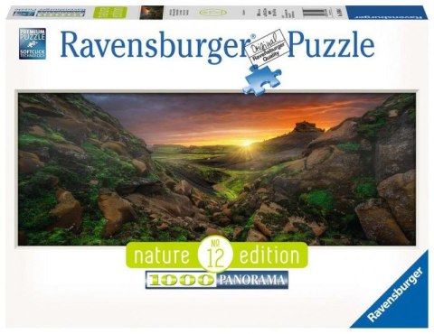 Puzzle 1000 elementów Panorama Słońce nad Islandią